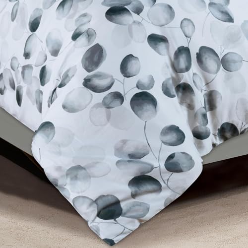 Majestic Giftware Madison Linen 4 Pcs Full Size Duvet Bedding Set (BL507-F-4pcs) Easy Care - Mirage 300 TC 100% Cotton Sateen | 1 Fitted Sheet, 1 Duvet, 2 Pillowcases - Ritz Collection