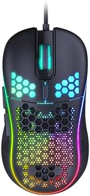 VANEX V02 Wired RGB Gaming Mouse Ergonomic, Honeycomb Shell Mouse, 6 Programmable Buttons, 7200 DPI, 1.5m Cable