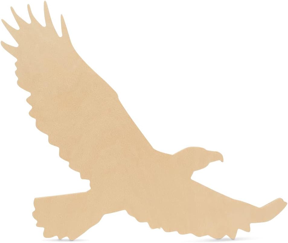 Unfinished Wooden Eagle Cutout, 18", Pack of 2 Wooden Shapes for Crafts and Summer and July 4th Decor and Crafting, by Woodpeckers