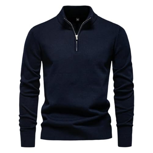Jersey de algodón con cuello alto y cremallera para oficina y fin de semana