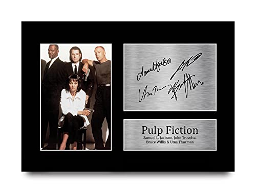 HWC Trading Pulp Fiction A4 Sin Marco Regalo De Visualización De Fotos De Impresión De Imagen Impresa Autógrafo Firmado Por Los Aficionados Al Cine