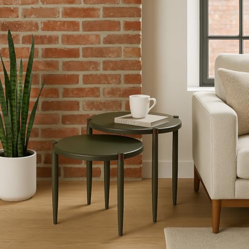 Image of Leick Home Redonda Bay Round End Table, Urbane Bronze