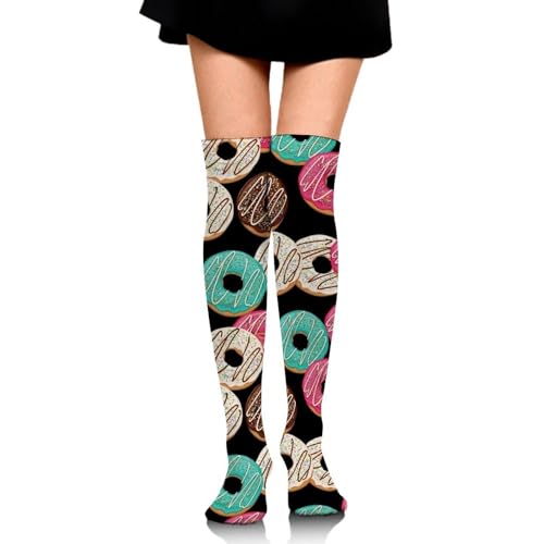 Women Girls Breathable Non Skid Cushion Crew Socks Thigh Stocking