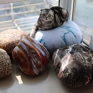 Image of 10 Pieces Set Soft Rock Pillow Covers for Kids Stone Throw Pillow Covers for Gaming Room Decoration Pillows Case Floor Cushions Set Rock with Zipper