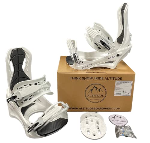 Altitude Rider Snowboard Bindings (White) S/M - Men 6-8.5 | Women 6.5-9