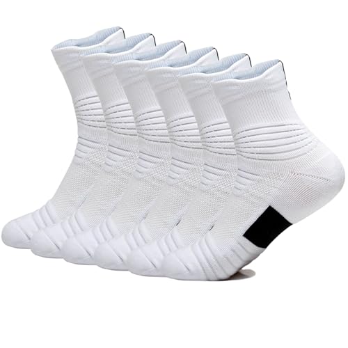 Image of Basketball Socks Compression Cushion Thick Cycling Socks Athletic Crew Socks for Men Women Boys