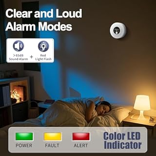 Natural Gas Detector Alarm - 10s Methane/Propane Leak Alert CH4 Gas with 85dB Siren & LED Flash, Battery-Powered Gas Monitor for Home Kitchen RV Safety (3 Battery Included)