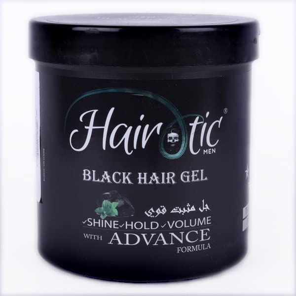 Black Hair Gel | Adds Shine | Water-based | Medium Hold | Contains Castor oil | Suitable for All | 500 ml
