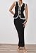 Pink Queen 2025 Women's 2 Piece Outfits V-Neck Sleeveless Top Bodycon Maxi Knit Skirt Sets with Split Black S
