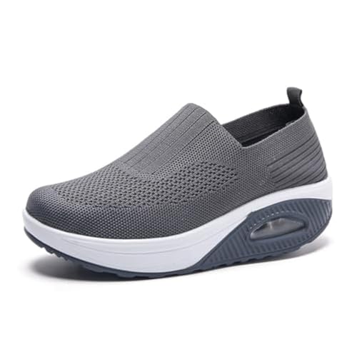 Aceptolcom Women Orthopedic Sneakers Walking Shoes,Mesh Breathable Arch Support Slip-on Light Air Cushion Orthopedic Sneakers Diabetic Shoes