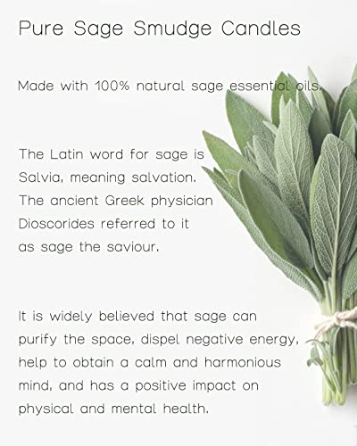 Sage Candles For Cleansing House Negative Energy, Alternative To Smudge Sticks, 22.6 Oz Sage Candles For Home Scented, Sage Smudge Candles For Meditation, Home Cleansing, Smudge Rituals, Pack Of 2 #TOP5
