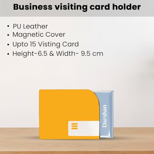 Image of Giftana Personalized Card Holder with Pen, Keychain with Name, 3 in 1 Customized Pen, Card Holder Keychain Gift Set, Personalised Gifts for Husband, Corporate Gifts for Employee (Yellow)
