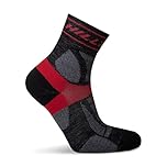 Hilly Unisex Trail - Anklet Med Cushioning, Running Sock, Black/Red, L UK