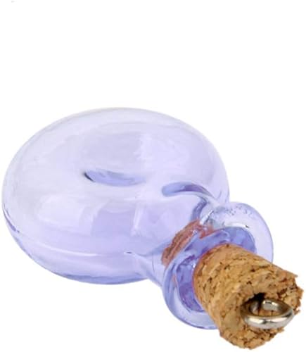 Miniatura 5 de Milisten Botellas pequeños frascos de vidrio 10 piezas mini botellas de vidrio frasco plano redondo botellas de deseos colgantes colgantes lindos