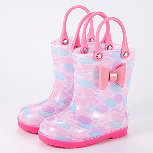 Toddler Rain Boots Little Boys Girls Lightweight 𝗪aterproof Outdoor Non-Slip Wear-𝐑esistant Portable Shoes2