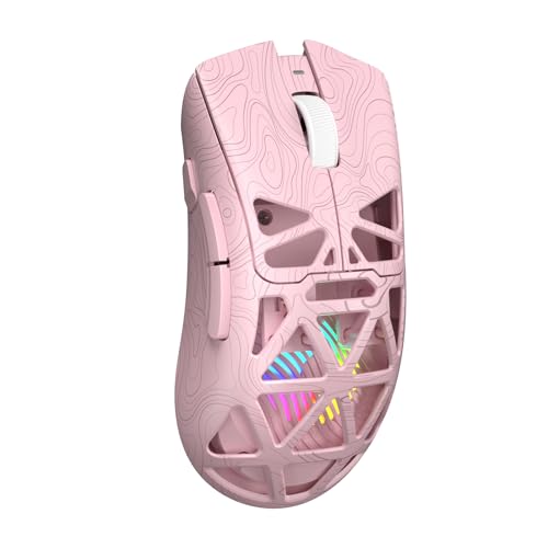Image of Aula SC620 Wireless Gaming Mouse, Tri-Mode 2.4GHz /USB-C /BT5.3 Computer Mouse with 12000 DPI, Programmable Macro Gamer Mouse with Rapid Fire Key, RGB Light Gaming Mice for PC /Laptop /Mac (Line Pink)