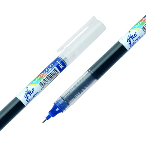 Image of JITO 0.5mm Fine Tip Roller Pen, Blue Ink - Pack of 20 (10x2)