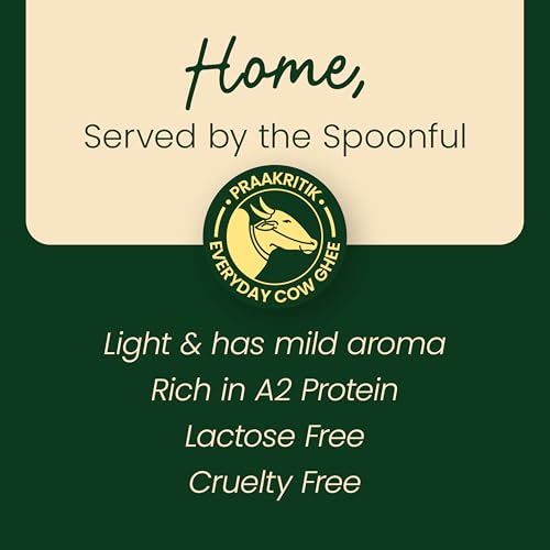 Image of Praakritik Desi Cow Ghee 1 Litre - Premium Pure Ghee, Traditional Method, Authentic Desi Ghee for Cooking, Healthy & Flavorful
