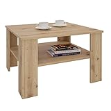 CARO-Möbel Couchtisch Wohnzimmertisch Felice in Asteiche mit Stauraum, 68 x 68 cm