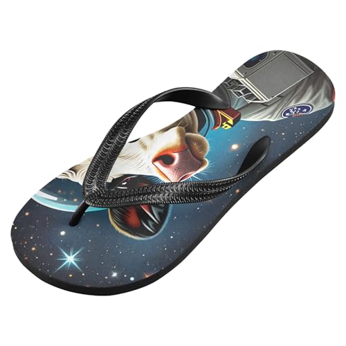 Burbuja Cow in Space Flip Flops for Women Men, Soft Thong Sandals Rubber Slippers for Pool Beach Essentials2