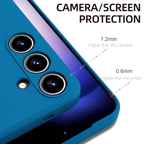 Image of Kapa Matte Protective Lens Flexible Back Cover for Samsung Galaxy S24 | Slim Silicone with Soft Lining Shockproof Full Body Bumper Case (Blue)