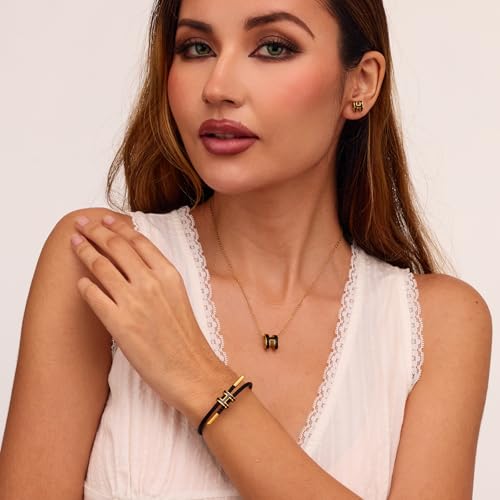 Image of AIMADE Bracelets for Women Adjustable Charm Bracelet, 18k Gold-plated Buckle Design Titanium Steel Wire Rope Women's Gift Jewelry