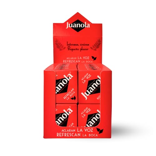Juanola Pastillas Clásicas con sabor a Regaliz – Aclaran la voz y refrescan la boca – Con extracto de regaliz – Sin conservantes y sin gluten – Formato pack de 24 unidades x 5,4 gr