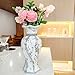 Serdic Modern Decorative Vase,Silver Flower Vase for Home Decor with Rhinestone,30 cm Luxury Ceramic Vase for Centerpiece,Living Room,Bedroom,Large Flower Vase