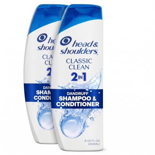 Head and Shoulders Classic Clean 2-in-1 Anti-Dandruff Shampoo + Conditioner 8.45 Fl Oz (Pack of 2)