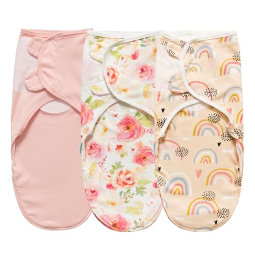 Image of Little Tots Swaddle Blanket for Baby Girl Boy Easy Change Infant Wrap 3 Pack Adjustable Sleep Sack for Newborn Babies 0-3 Month