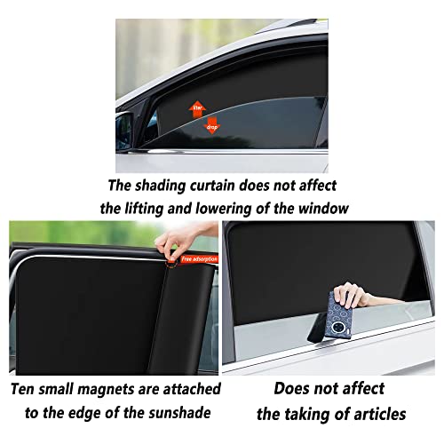 image for Aokdom 2PCS Foldable Magnetic Car Side Window Sun Shade - Full Blackou
