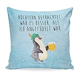 ❤ 100% LIEBEVOLL - Ein wunderschönes kuscheliges Kissen von Mr. & Mrs. Panda mit wunderbar weicher entnehmbarer Füllung - Die Kissenhülle bzw. der Kissenbezug wurde liebevoll von uns bedruckt und mit einer superweichen Kissenfüllung versehen. Das Kopfkissen hat einen Reißverschluss zum Entnehmen der Füllung. Dein neues Kuschelkissen hat die Größe von 40x40 cm und auch perfekt als Sofakissen oder Dekokissen geeignet - das Kissen ist ebenfalls in der Größe 80x80 erhältlich. - Kissen, Kissenhüll...