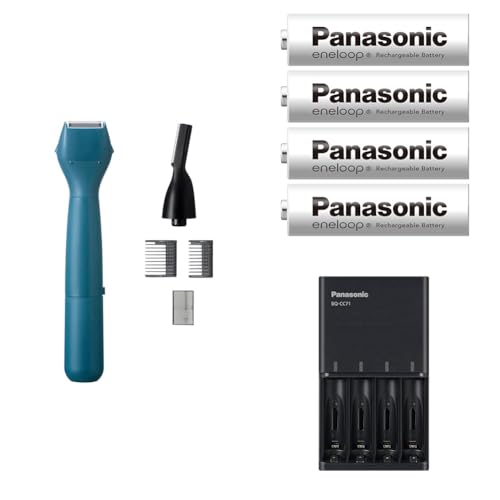 充電池+充電器セット パナソニック ファーストマルチシェーバー 眉毛・ヒゲ・ボディ用シェーバー 防水 お風呂使用可 電池式 青 ER-GZ50-Aの商品画像（Amazon）