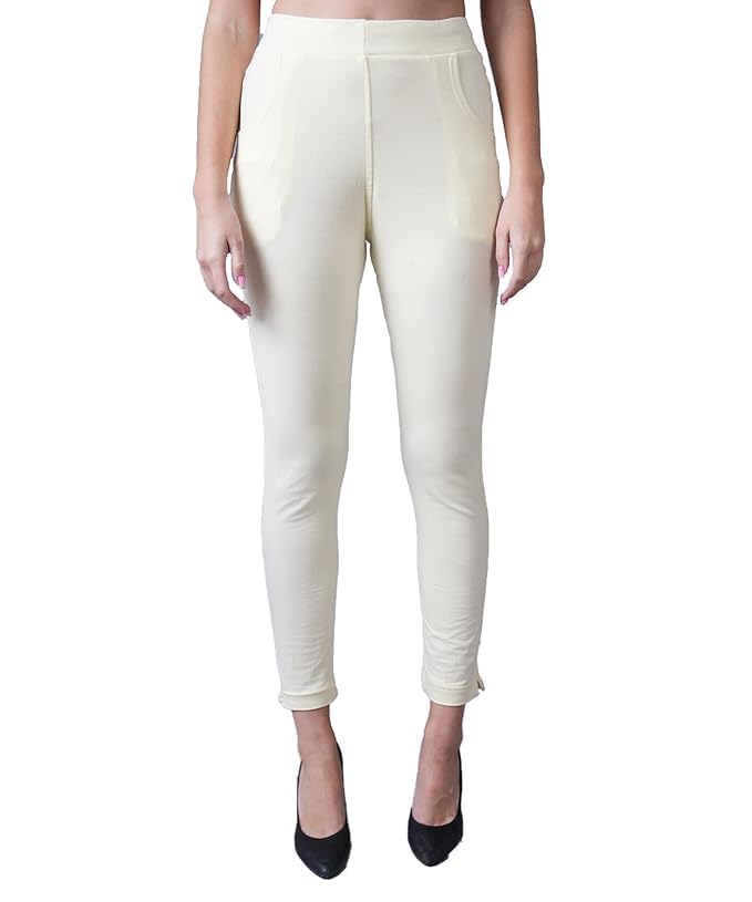Cotton Skinny Fit Elasticated Waistband Stretchable Ankle Pocket Leggings/Kurti Pants-picture-53