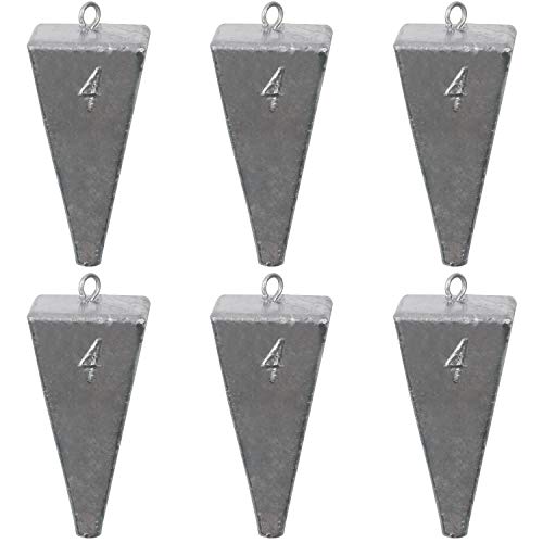 SILANON Pyramid Sinkers Fishing Weights, Bullet Fishing Weights Sinkers for Saltwater Fishing Surf Gear Tackle (4oz, 6Pack)
