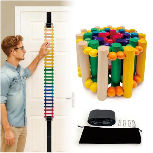 Finger Ladder for Shoulder Rehab Rainbow Hand and Shoulder Therapy Equipment Over Door Finger Exerciser for Physical Therapy Compatible with Shoulder Pulley Systems (Colorful)