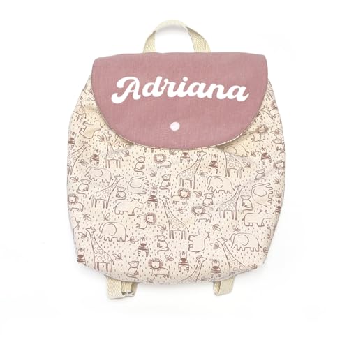 Genérico Mochila infantil hecha a mano, marca Ohla, sabana rosa
