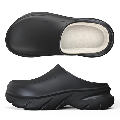 Image of Unisex Waterproof Winter Slippers for Outdoor, Fuzzy Lined Non-Slip Snow Boot House Shoes with Rubber Sole, Indoor Outdoor Comfort for Cold Weather