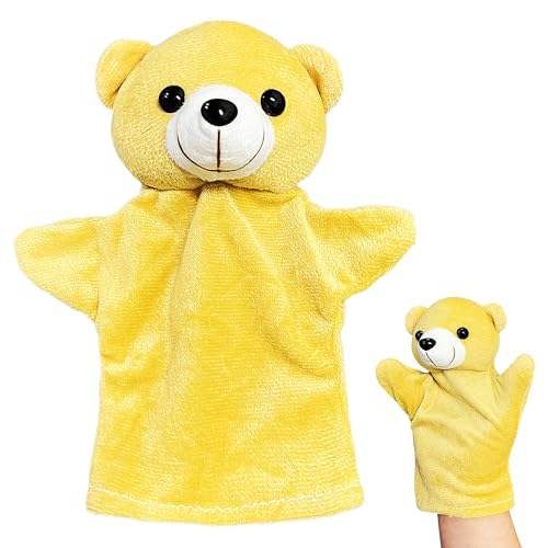 Brown Bear Hand Puppet Plush Toys (1 Pack) for Imaginative Pretend Play, Puppet Interactive Finger Toy, Cute Bear Stuffed Animals Hand Puppets for...