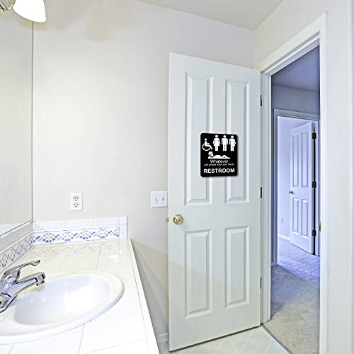 Just Please Wash Your Hands Sign - Inclusive Sign For Bathroom Door, Funny Bathroom Sign Bathroom Wall Decor - Alien Decor, Men, Womens, Handicap, Transgender Bathroom Sign, Bathroom Decor - 8.5"X10" #TOP5