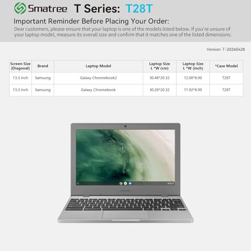 Housse ordinateur portable 13 pouces antichoc compatible Samsung Chromebook 2