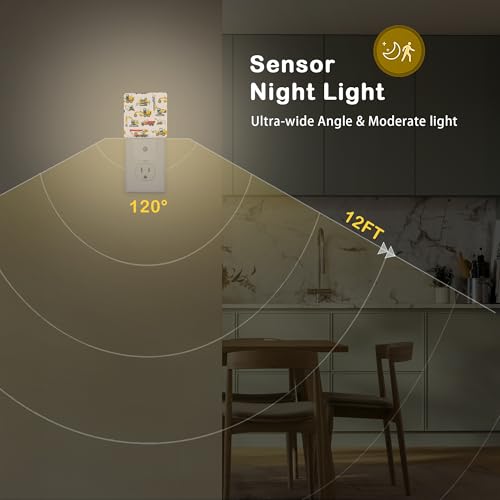 Image of Tractor Night Light, Construction Machines Night Lights Plug Into Wall with Dusk To Dawn Sensor Wall Lamp, Nightlights For Bedroom, Bathroom, Hallway, Kitchen, Gifts Ideal For Girls Women