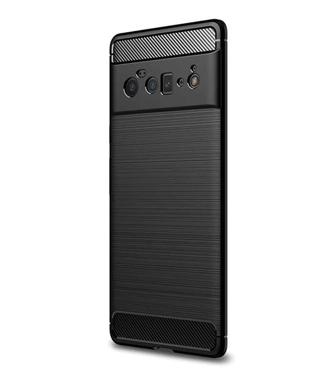 Image of NPRC Hybrid Ultra Slim Protective Case TPU Non-Slip Carbon Fiber Texture Shockproof Case Cover for Google Pixel 6 Pro - Black