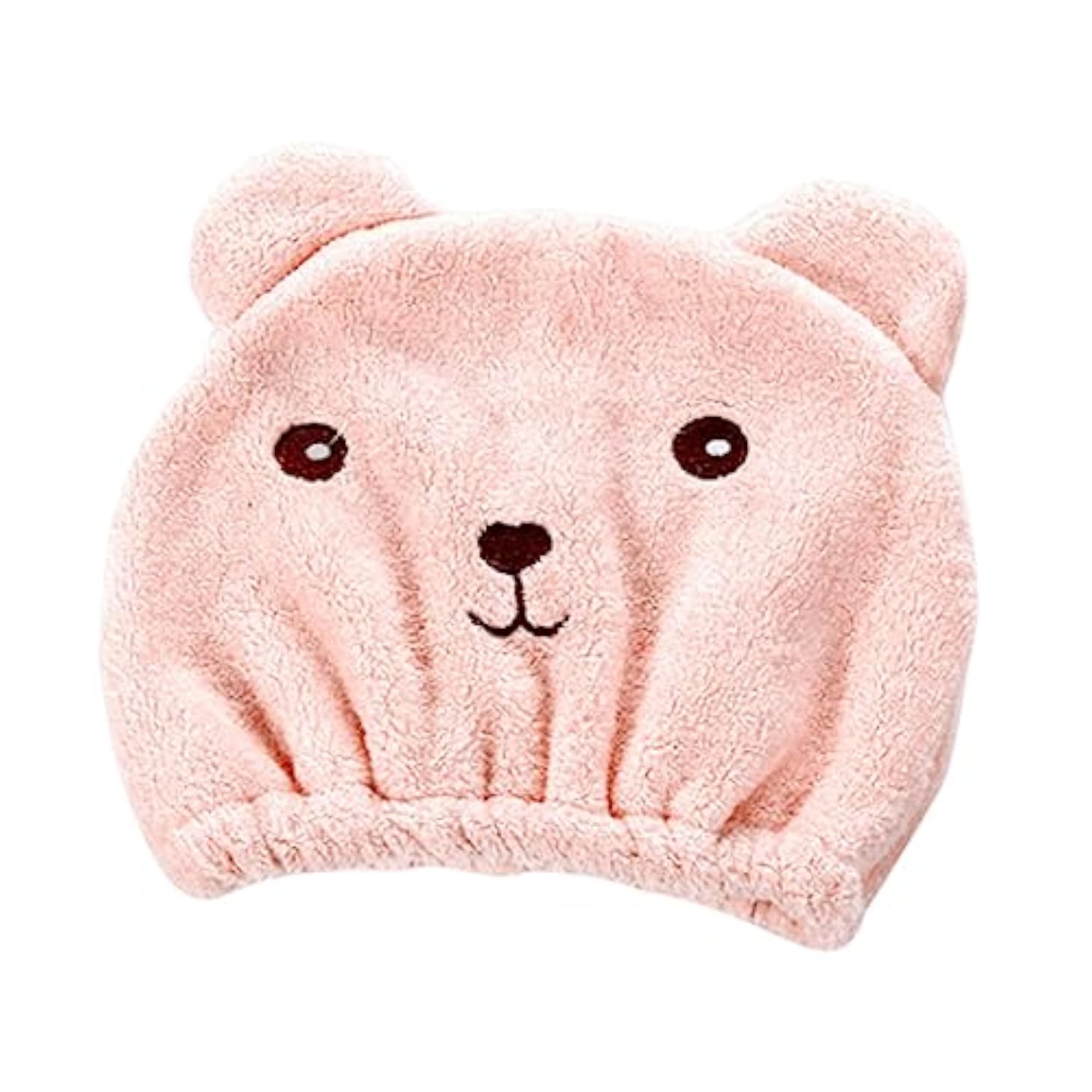Cartoon Long Hair Dry Hair Cap for Bathroom, Pink