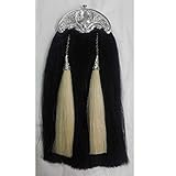 sporrans Original Black Horse Hair Sporran vorne mit 2 weißen Pferdehaaren