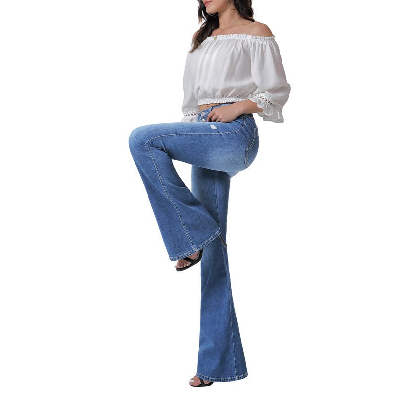 VIPONES Women's High Waisted Flare Bell Bottom Jeans - Image 4