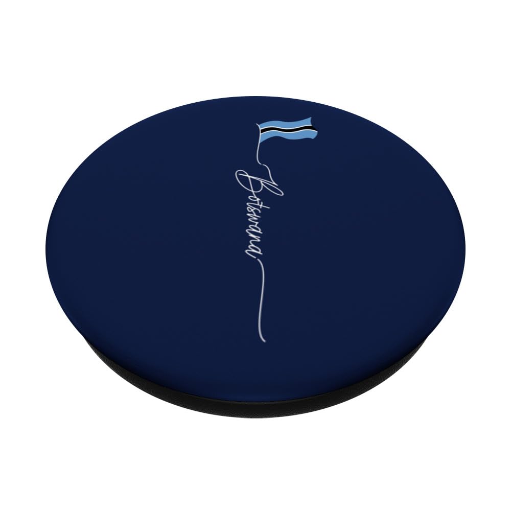 Botswana flag, Gaborone, Motswana Patriotic Flag PopSockets Swappable PopGrip, Black - Image 2