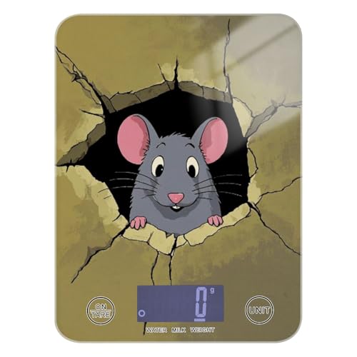 Divertida báscula portátil de pared de animales de dibujos animados marrones para cocina, 11 libras/5 g, escala fácil de limpiar en gramos con 4 unidades para hacer jabón, hacer jabón, hacer jabón