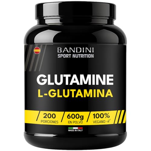 Bandini® L-Glutamina Pura en Polvo 600 g - Aminoácido útil para el Ejercicio Físico de Alta Intensidad - Glutamina en POLVO 100% Vegana