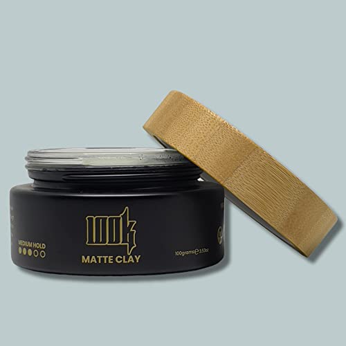 100K Matte Clay, Hair Wax For Men with Medium Hold, Curly Hair Products with Low Shine, Gifts for Men for Control & Definition, Deep Matte Textured Finish Easy Application Hair Clay - 100g - Image 8